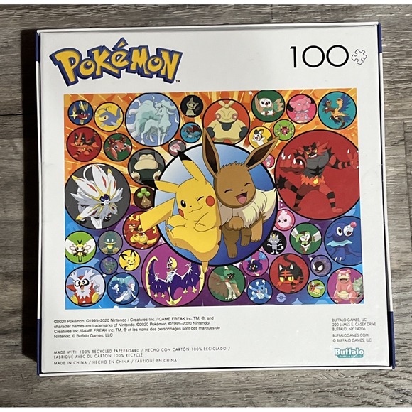 Jigsaw Puzzle 100 Pieces Pokémon Pikachu and Eevee Buffalo - Picture 2 of 2
